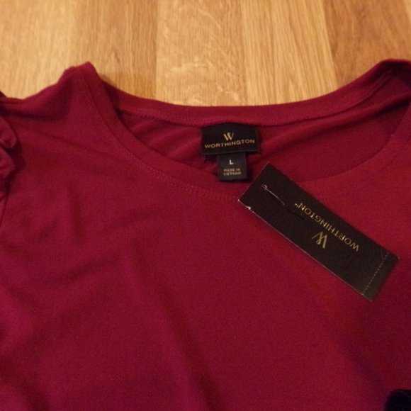 NWT Women's Worthington Large Dressy Shirt Top - Picture 2 of 8